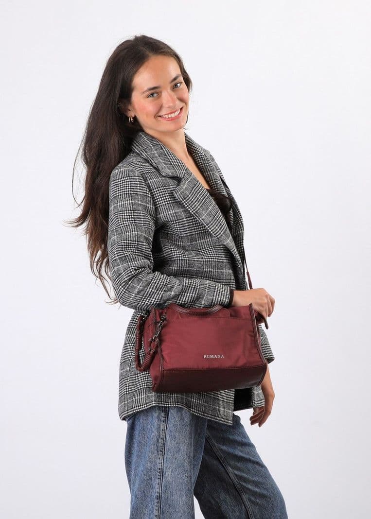 Cartera Bandolera Celia Burgundy Humana Burdeo