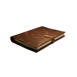 Cuaderno de cuero de 100 hojas mediano Cafe