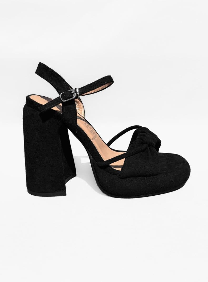 SANDALIA MUJER GAMUZA LINA NEGRO BELLA MODA 37