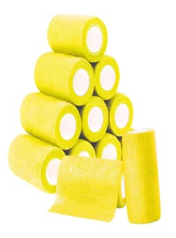 Pack X 12 Venda Coban Cinta Para Vendaje Deportes 10cmx4 5m Amarillo
