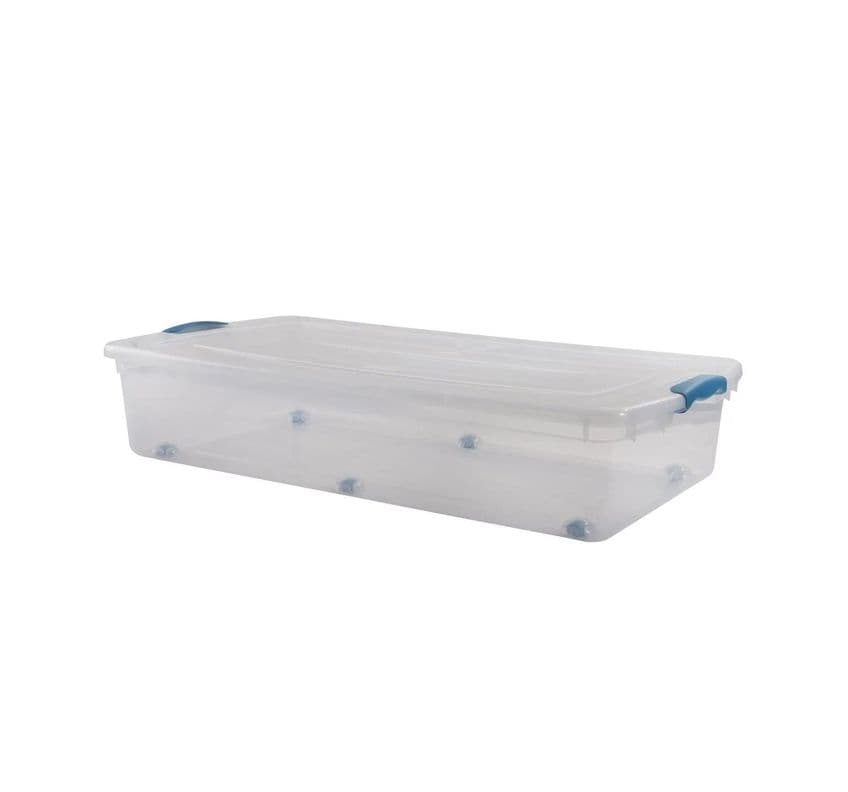 Caja Organizadora Bajo Cama 36l Con Ruedas Wenco 10 Unidades Transparente Lisa