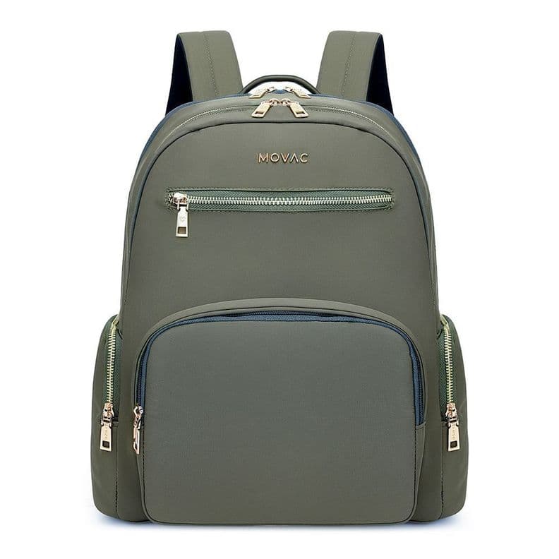 Mochila Mujer Elegante Premium MOVAC Amaia Impermeable Notebook 14 Trabajo Viaje Urbana Verde Claro