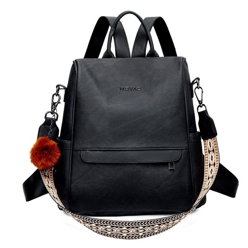 Mochila Movac Antirrobo Chic para Mujer de Cuero PU Multiuso Negro