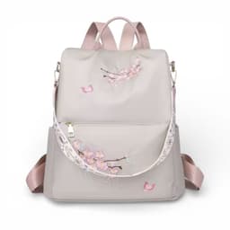 Mochila Antirrobo Mujer Oxford Impermeable Multifuncional con Correa Desmontable Beige Claro