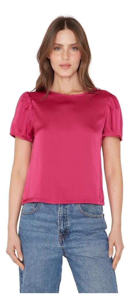 Blusa Olivia Satin Fucsia Jacinta Tienda S
