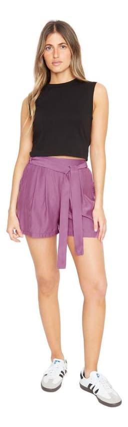 Short Greta Con Lazo Iii Uva Jacinta Tienda Morado S