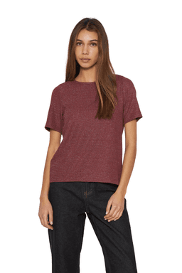 Polera Tesa burdeo Jacinta Tienda Rojo S