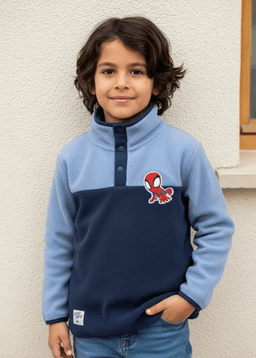 Poleron Spiderman talla 3 Polar Celeste