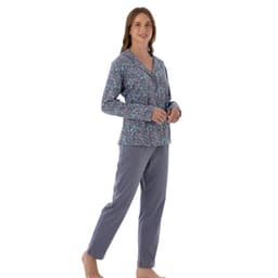 BECKIL COD 1784 PIJAMA ALGODON ABIERTO, ESTAMPADO CHAQUETA Gris S
