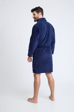 BECKIL COD 1102 BATA POLAR LISO CON BOLSILLOS Azul XL