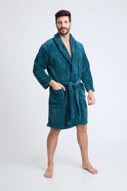 BECKIL COD 1102 BATA POLAR LISO CON BOLSILLOS Verde L