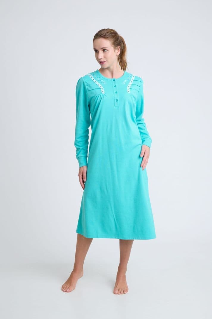 BECKIL COD 719 CAMISA ALGODON GAMUZA MANGA LARGA Turquesa M