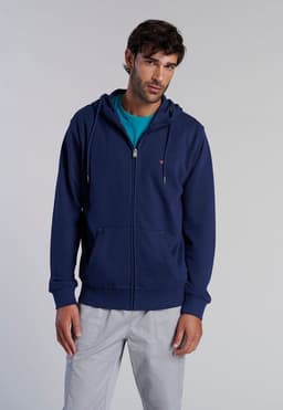Poleron Basico Massachussets Navy Azul XL