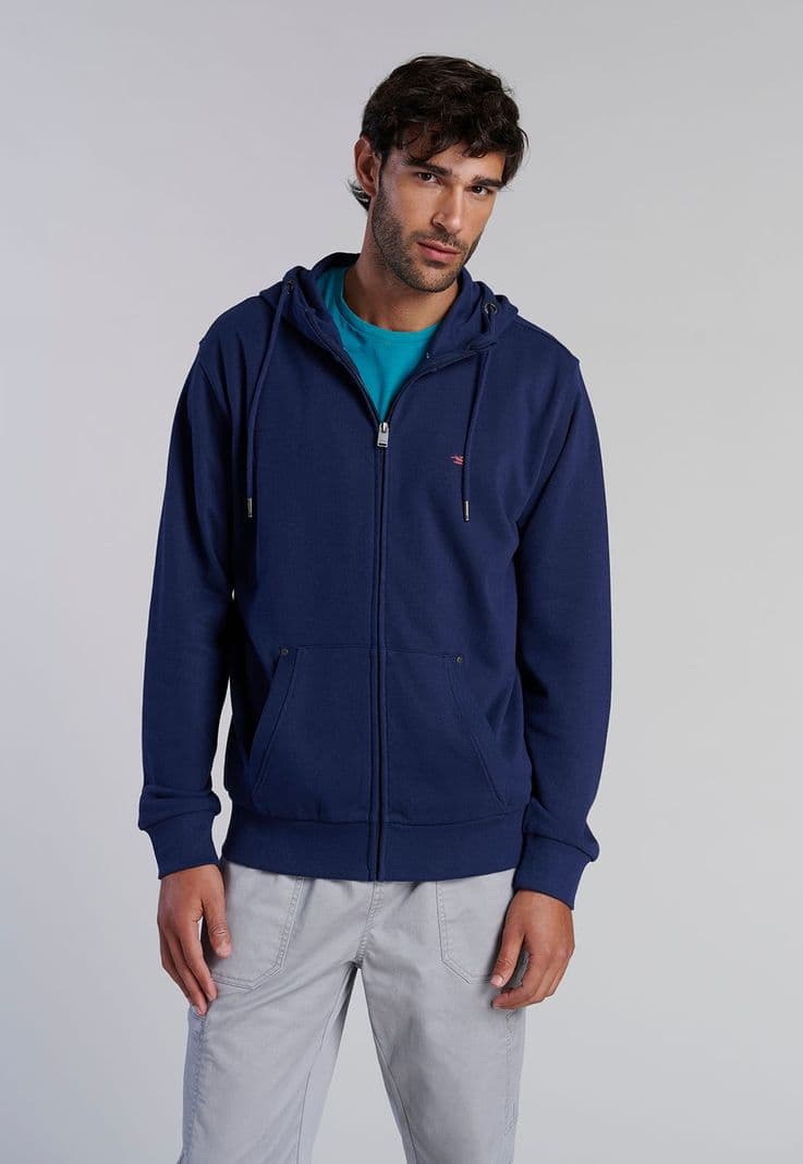 Poleron Basico Massachussets Navy Azul XL