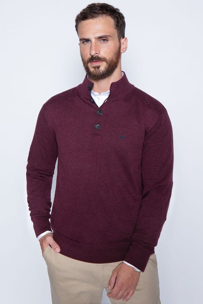 Sweater Bristol Smart Casual L/S Burgundy Rojo