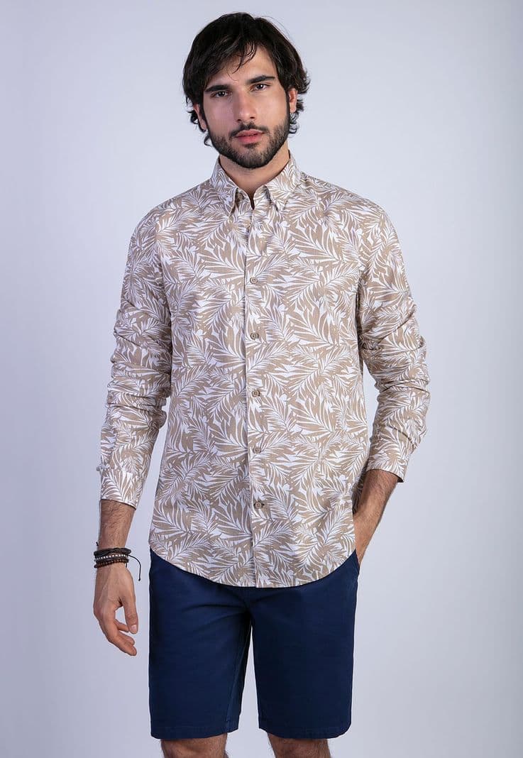 Camisa Estampada Vermont Fj Sand Beige M