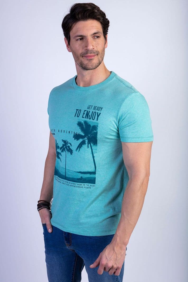 Polera Oregon River Melange Verde S