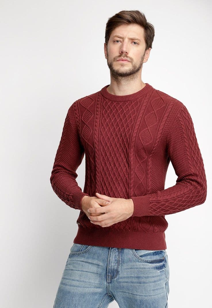 Sweater Texas Merlot Rojo L