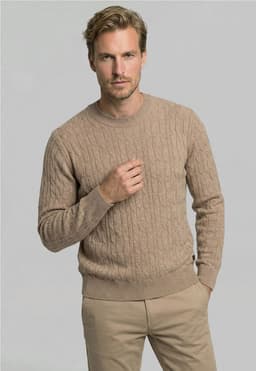 Sweater Leicester Camel Melange Beige XL