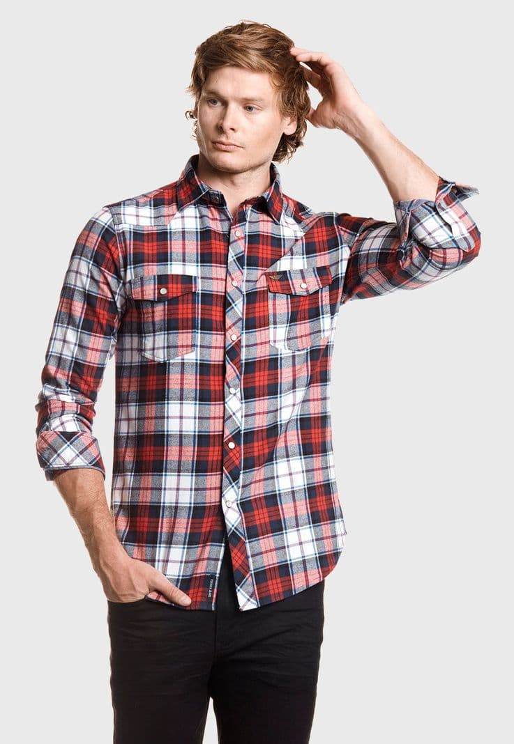 Camisa Checkered San Diego Fj Red Rojo M