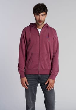 Poleron Basico Massachussets Burgundy Melange Rojo S