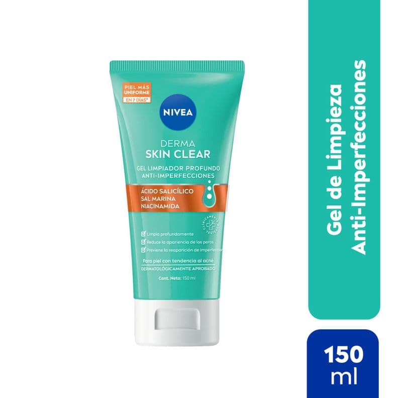 NIVEA Derma Skin Clear Gel Limpiador Profundo 150ml Transparente