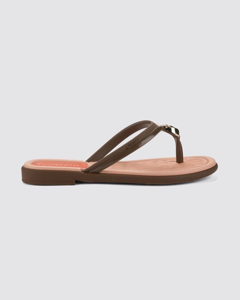 Sandalia Mujer Beige/Miel Rastreira Confort Grendha CL 37