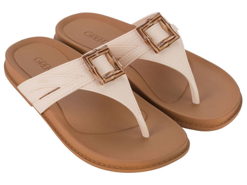 Sandalia Mujer Hueso Abracar Grendha Beige 34 35
