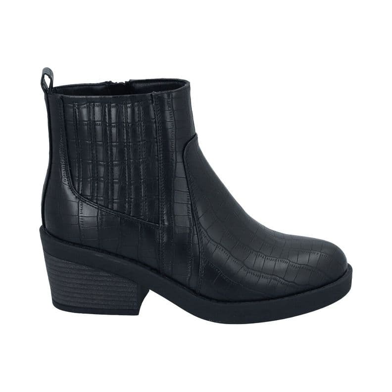 Botin Casual Mujer Negro Taco Medio Nani Police 38