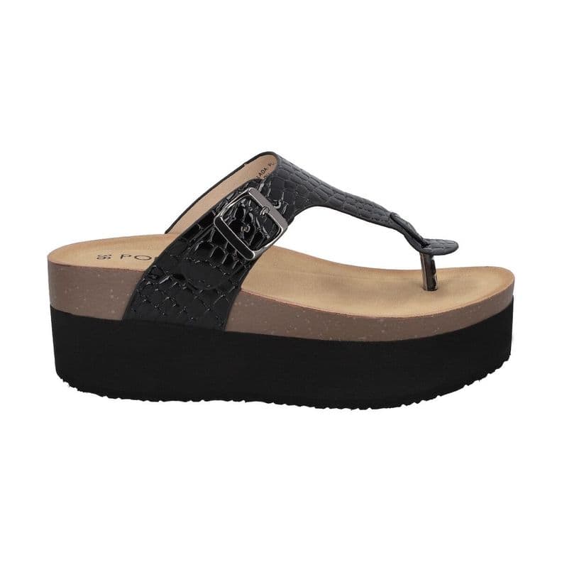Sandalia Mujer Negro Plataforma Blake Police 40