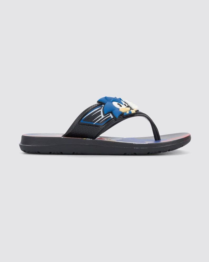 Sandalia Infantil Negro Super Flop Sonic Ipanema 32 33