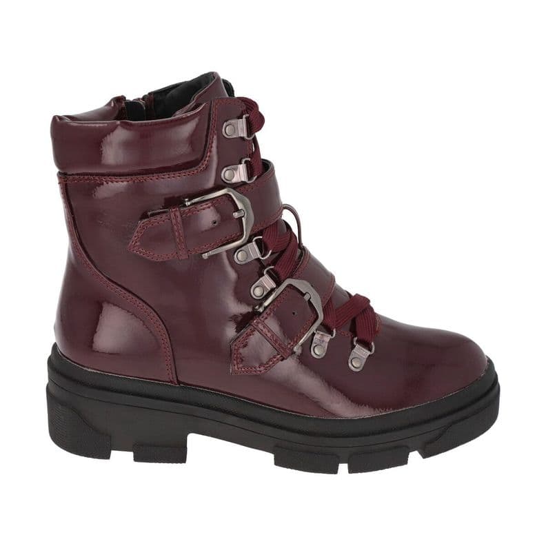 Botin Mujer Burdeo Plataforma London Police Rojo CL 35