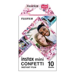 Pack de 10 Film Instax Mini, Diseno Confeti Blanco