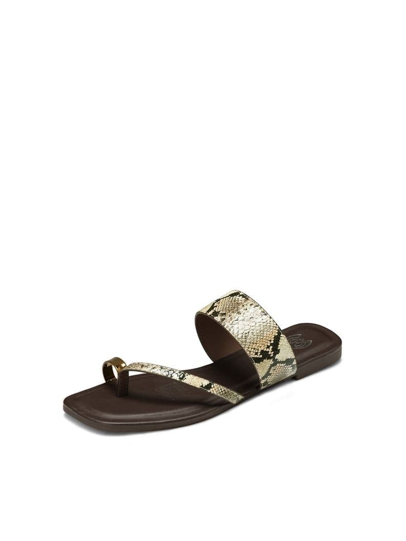 Sandalia tipo Chala PU Textil Mujer Plano Weide HY25 Dorado Metalico CL 36