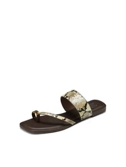 Sandalia tipo Chala PU Textil Mujer Plano Weide HY25 Dorado Metalico CL 39