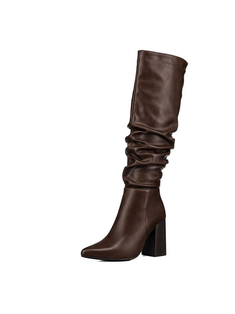 Bota Taco Mujer Casual PU Weide CZY633 Cafe CL 36