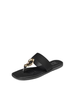 Sandalia tipo Chala PU Textil Mujer Plano Weide HY23 Negro CL 41