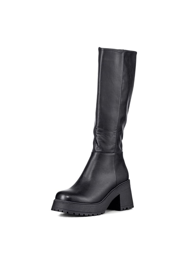 Bota Larga Mujer Tacon Grueso Vintage Elegante Weide CZY602 Negro CL 36