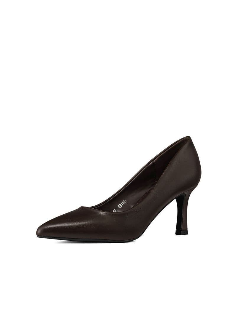 Zapato Taco Alto Mujer Formal PU Weide GH186 Cafe CL 39