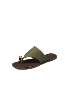 Sandalia tipo Chala PU Textil Mujer Plano Weide HY26 Verde CL 41
