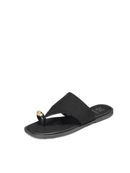 Sandalia tipo Chala PU Textil Mujer Plano Weide HY26 Negro CL 37