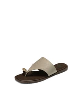 Sandalia tipo Chala PU Textil Mujer Plano Weide HY26 Cafe Claro CL 36