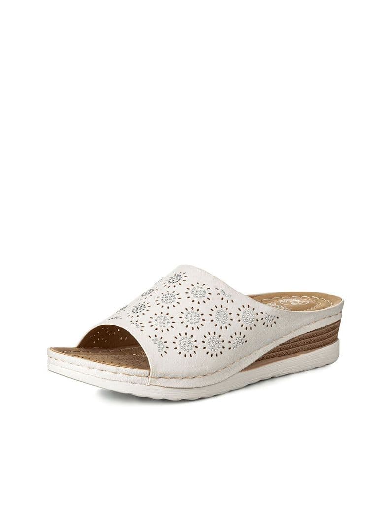 Sandalias Chalas Casual Confort Mujer Taco Cuna Weide QIU365 Blanco CL 40