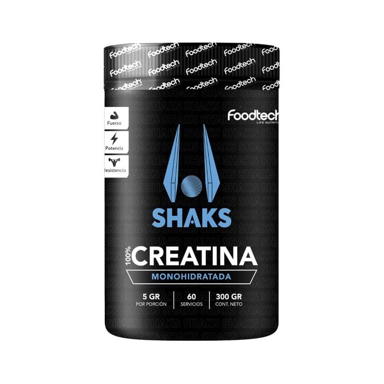 Shaks 100% Creatina 300gr - Foodtech Transparente