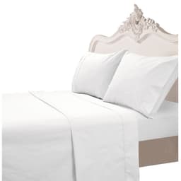 Juego de Sabanas 200 Hilos Lisa Blanca King Blanco
