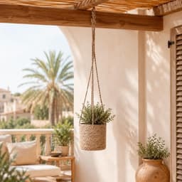 Maceta Decorativa Colgante Canamo Beige Natural