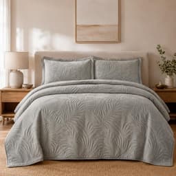 Quilt Liso Velvet Ibiza Gris 1,5 Plaza