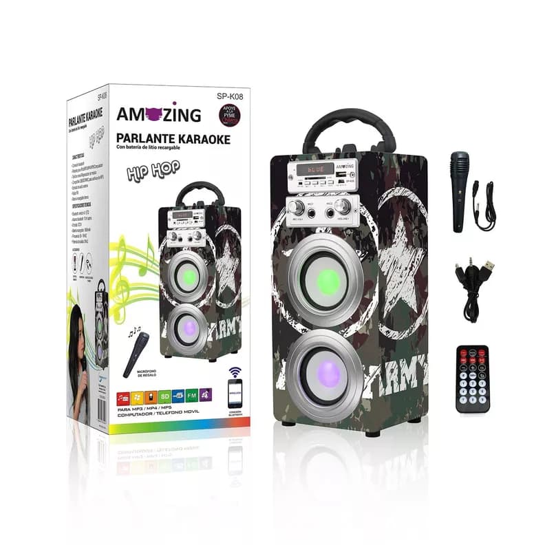Parlante bluetooth karaoke HIP-HOP. Army Diseno 4