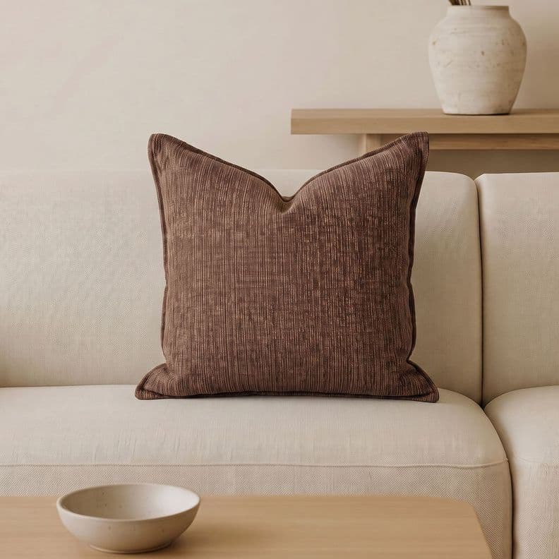 Cojin Jacquard Cafe Texturizado para Sofa y Cama