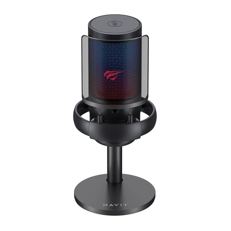 Microfono Streaming RGB GK50B Negro Havit